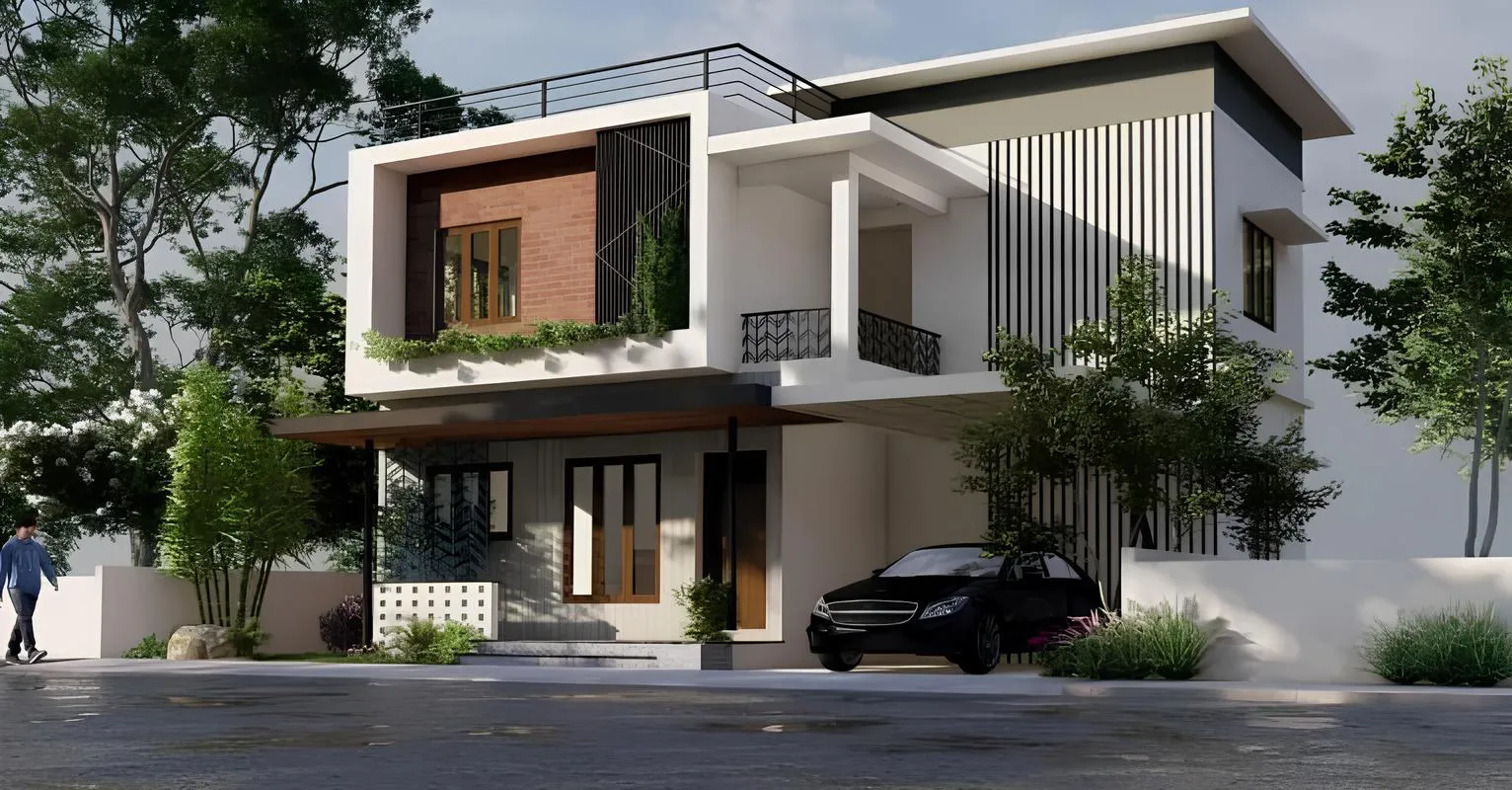 A recently completed Elmar Builders home, exterior view